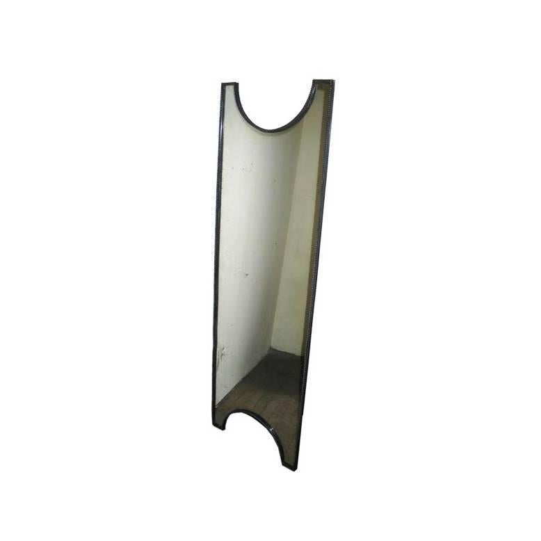 Miroir français en bronze argenté, moderne du milieu du siècle dernier / Art déco, 1930