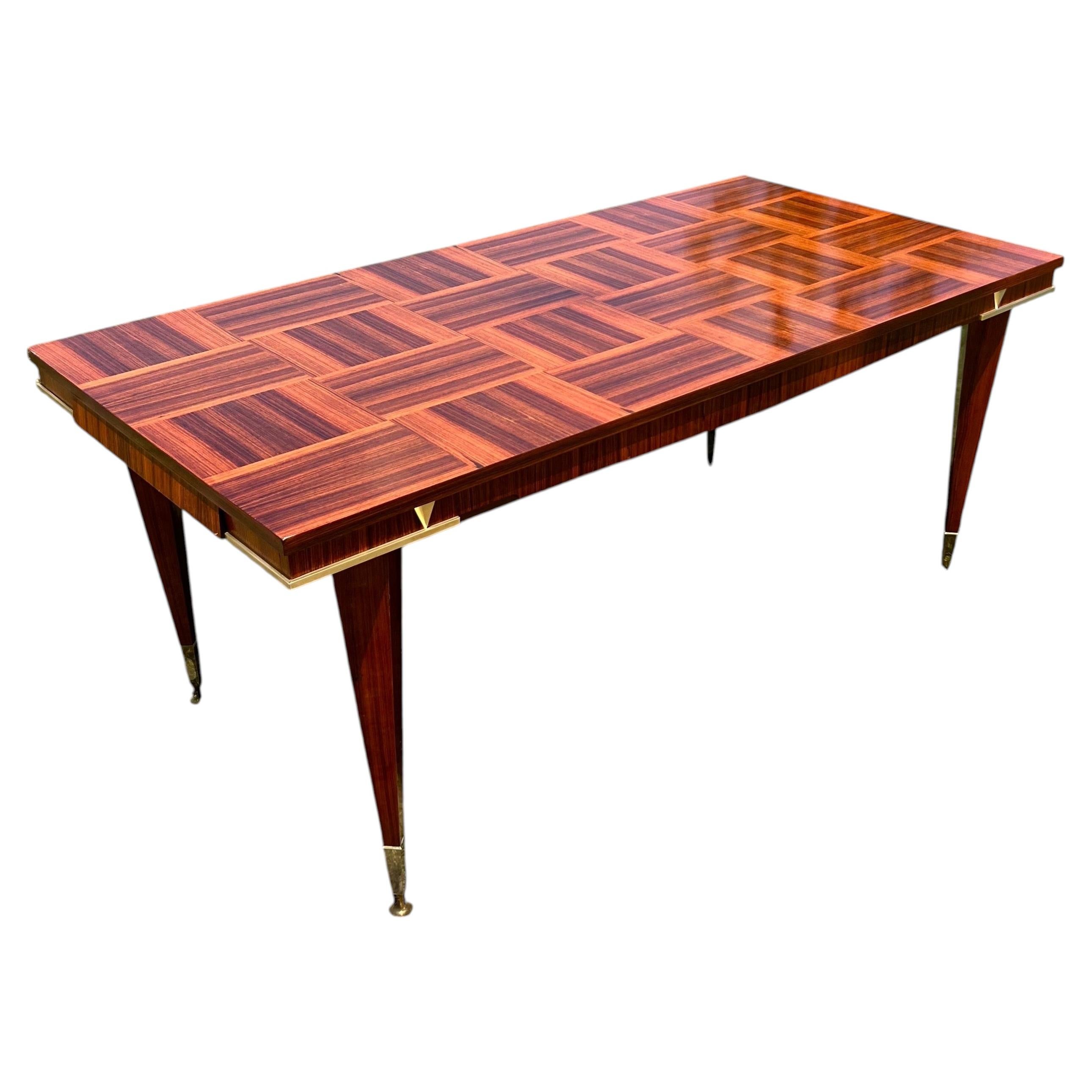 French Mid-Century Modern 1950's Macassar Dining Table