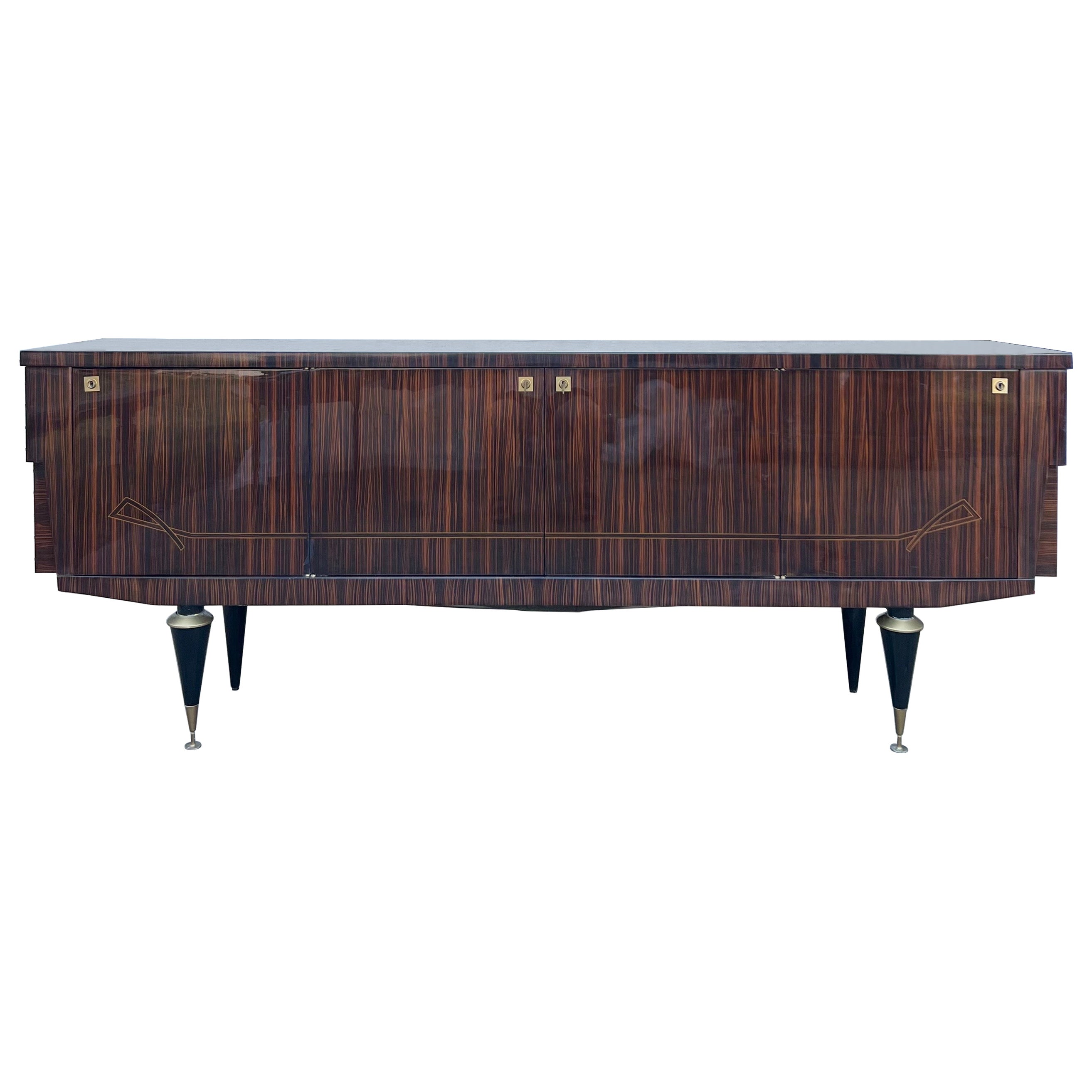 French Mid-Century Modern 1955's Macassar Ebony Sideboard