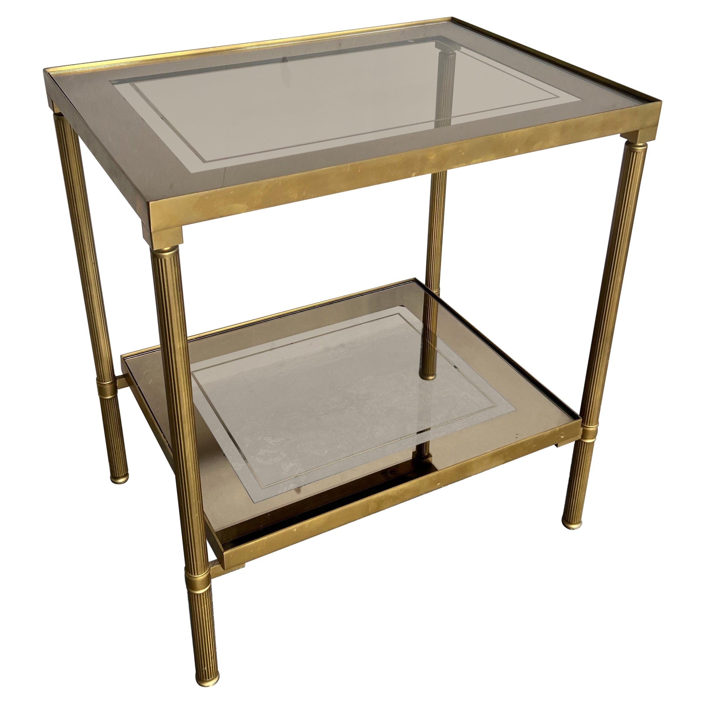 French Mid-Century Modern 1960's Brass Side Table