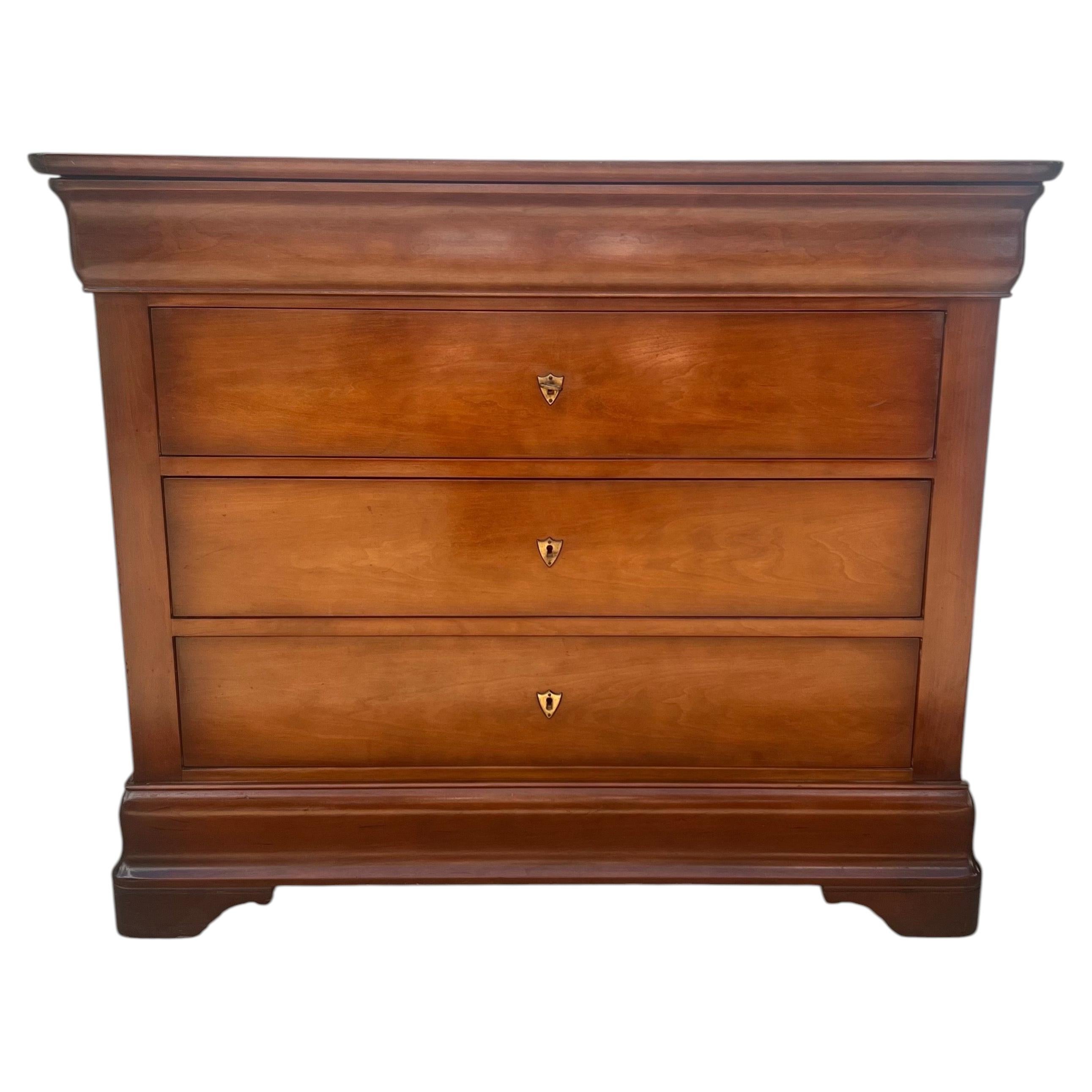 French Mid-Century Modern 1960's Louis Philippe Walnut Commode For Sale