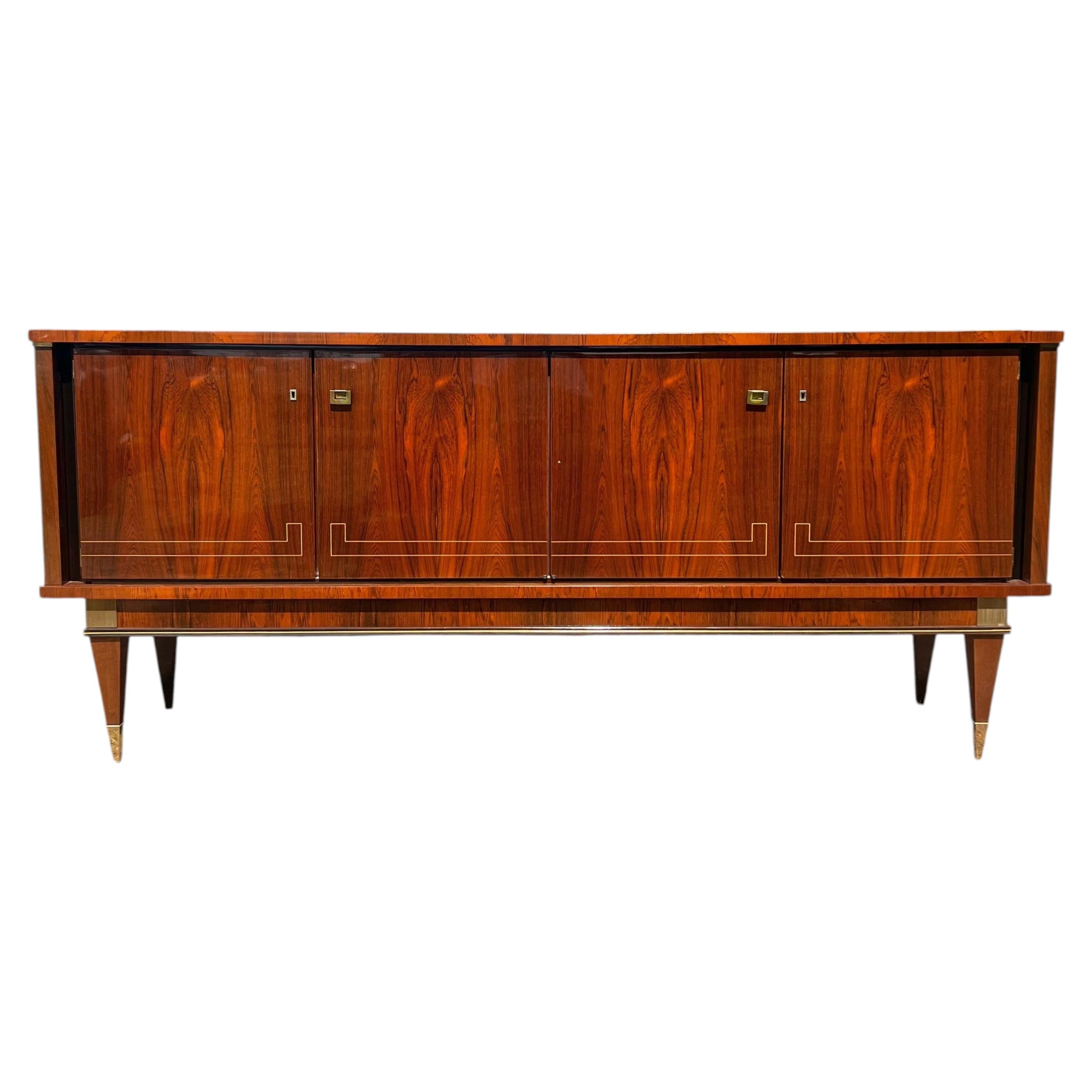 French Mid-Century Modern 1960's Macassar Ebony Sideboard For Sale