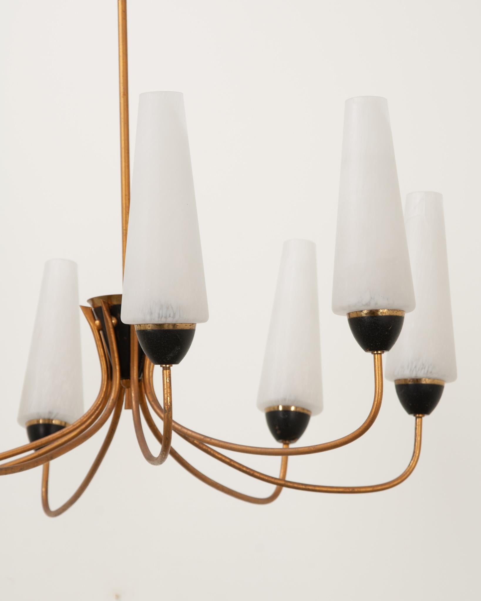 French Mid Century Modern 8 Light Chandelier For Sale 4