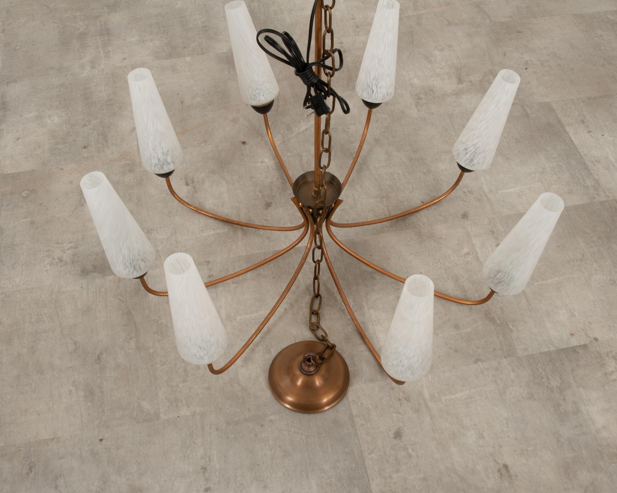 French Mid Century Modern 8 Light Chandelier For Sale 5