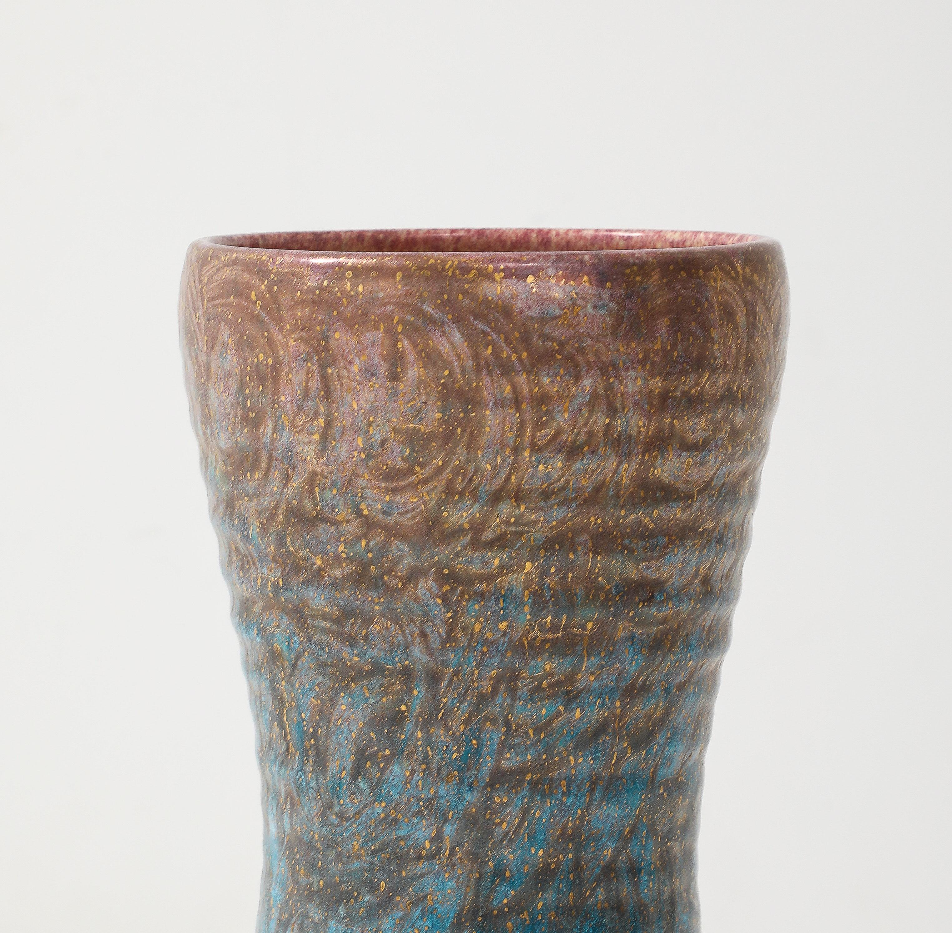 Französische Mid Century Modern Accolay Vase (Keramik) im Angebot