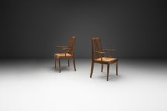 Französische Mid-Century-Modern-Sessel mit Binsensitzen, Frankreich, 1960er Jahre