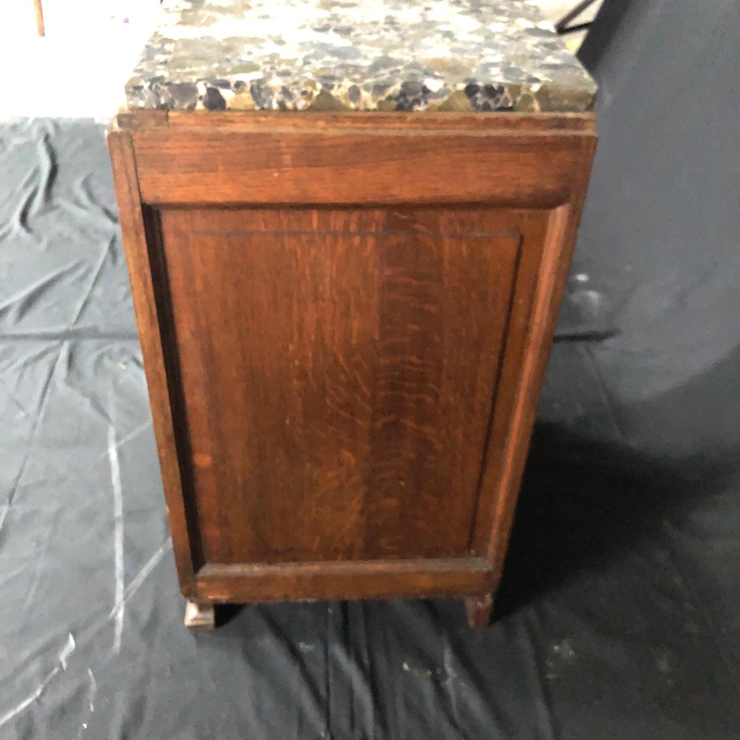 Marble French Mid-Century Modern Art Deco Side Table or Nightstand