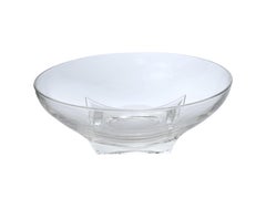 French Mid-Century Modern Art Deco Style Glass Centerpiece Bowl