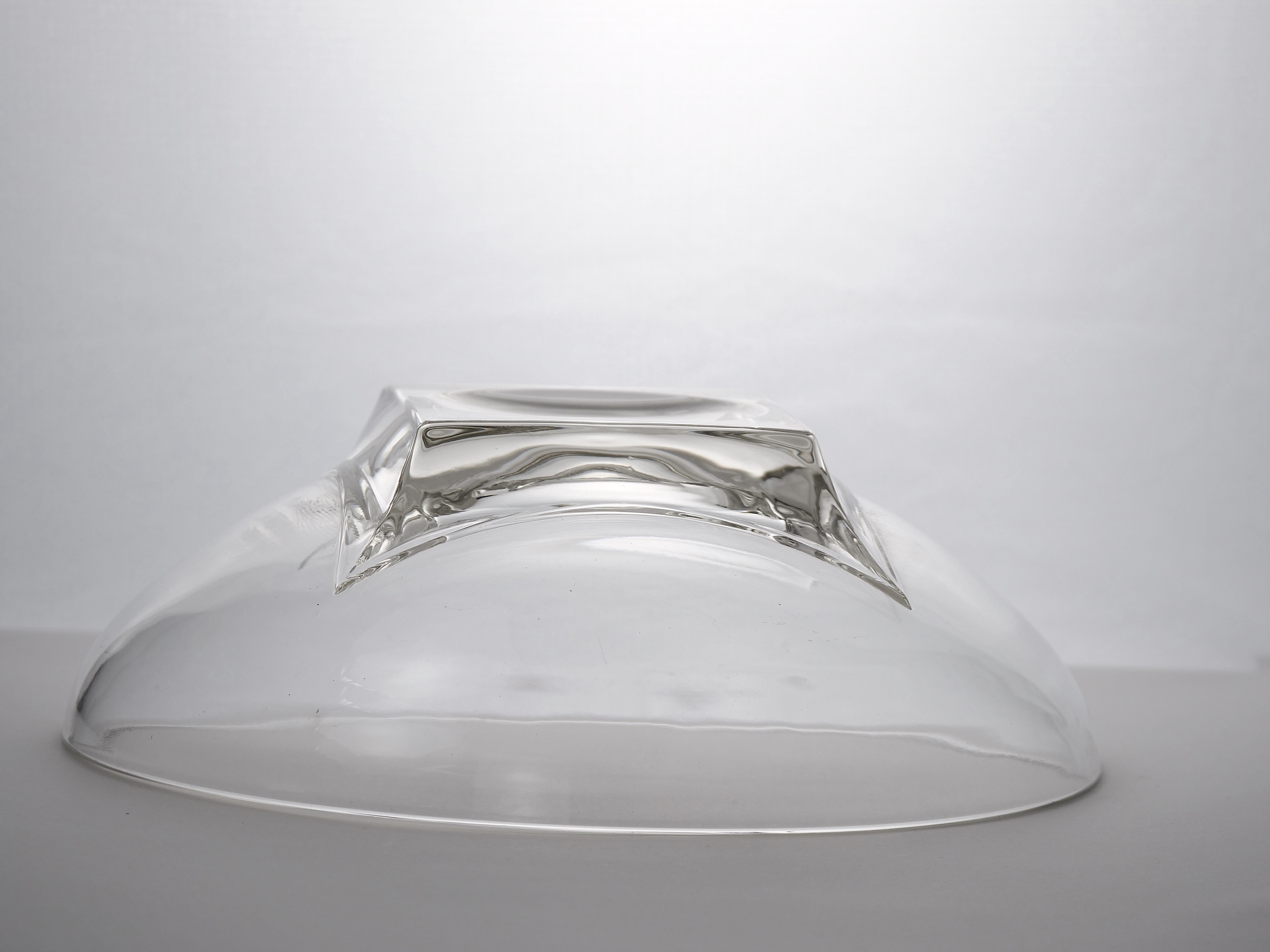 French Mid-Century Modern Art Deco Style Glass Centerpiece Bowl For Sale 2