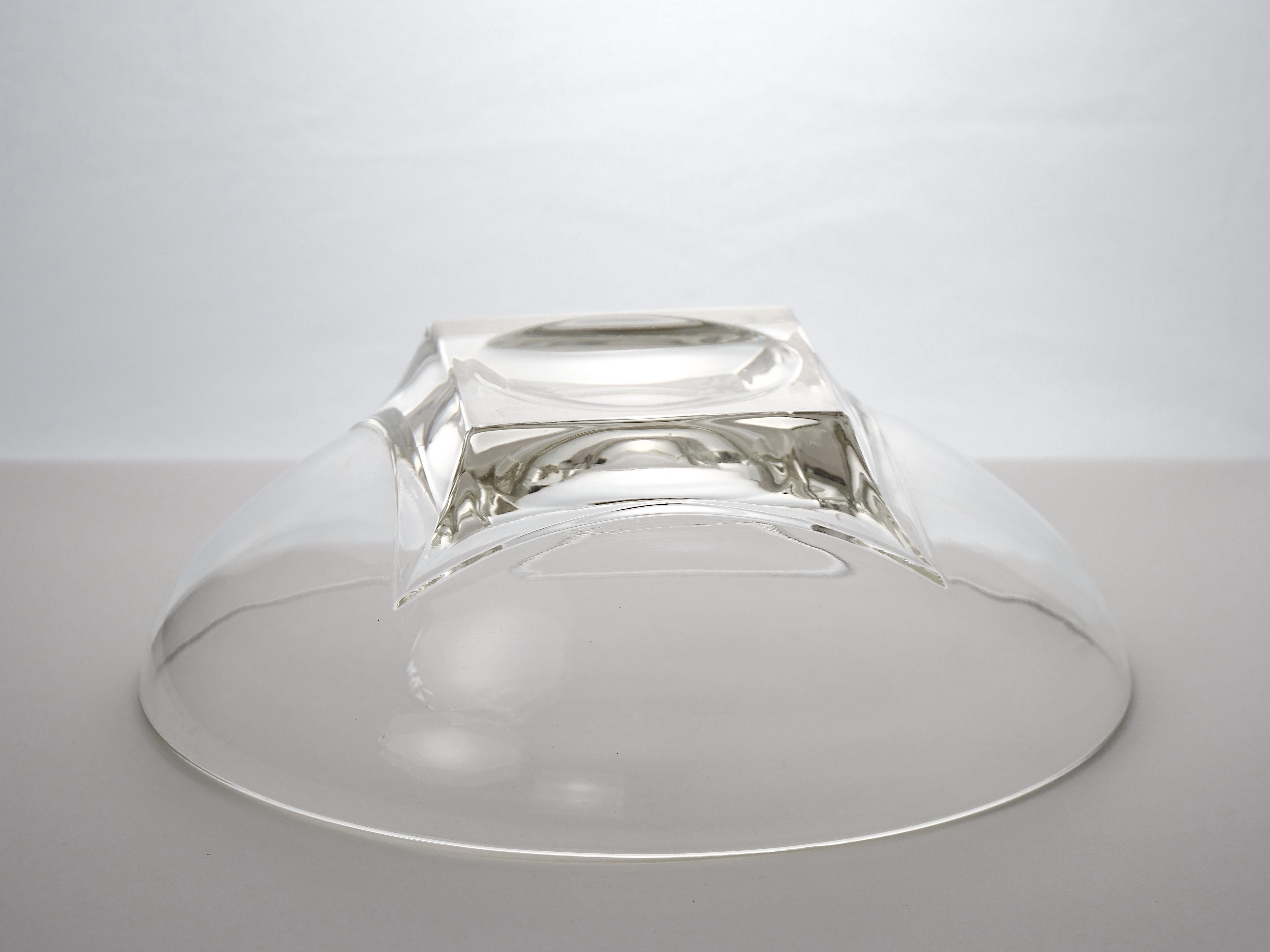 French Mid-Century Modern Art Deco Style Glass Centerpiece Bowl For Sale 3