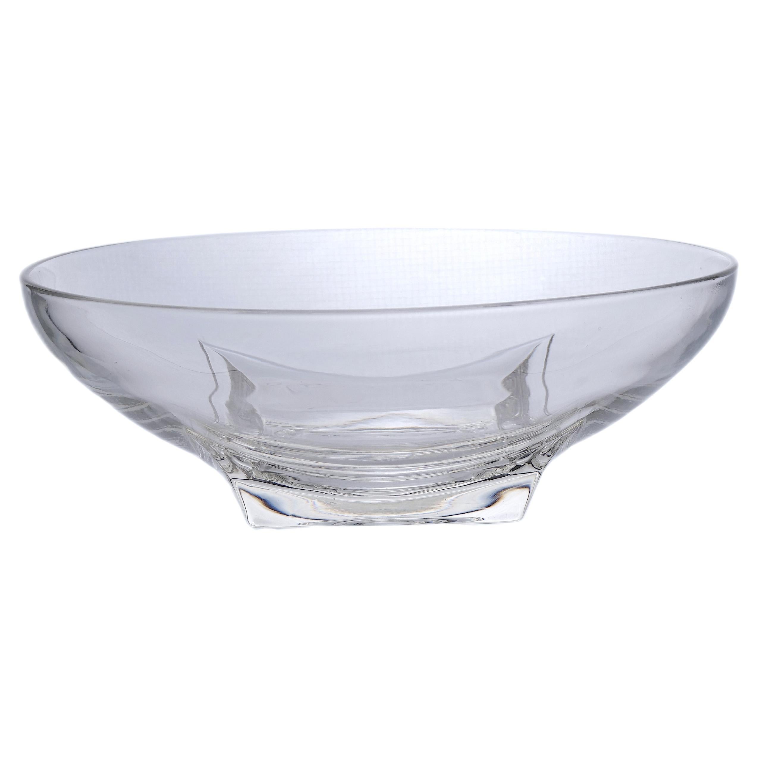 French Mid-Century Modern Art Deco Style Glass Centerpiece Bowl