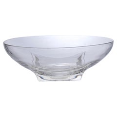 Vintage French Mid-Century Modern Art Deco Style Glass Centerpiece Bowl