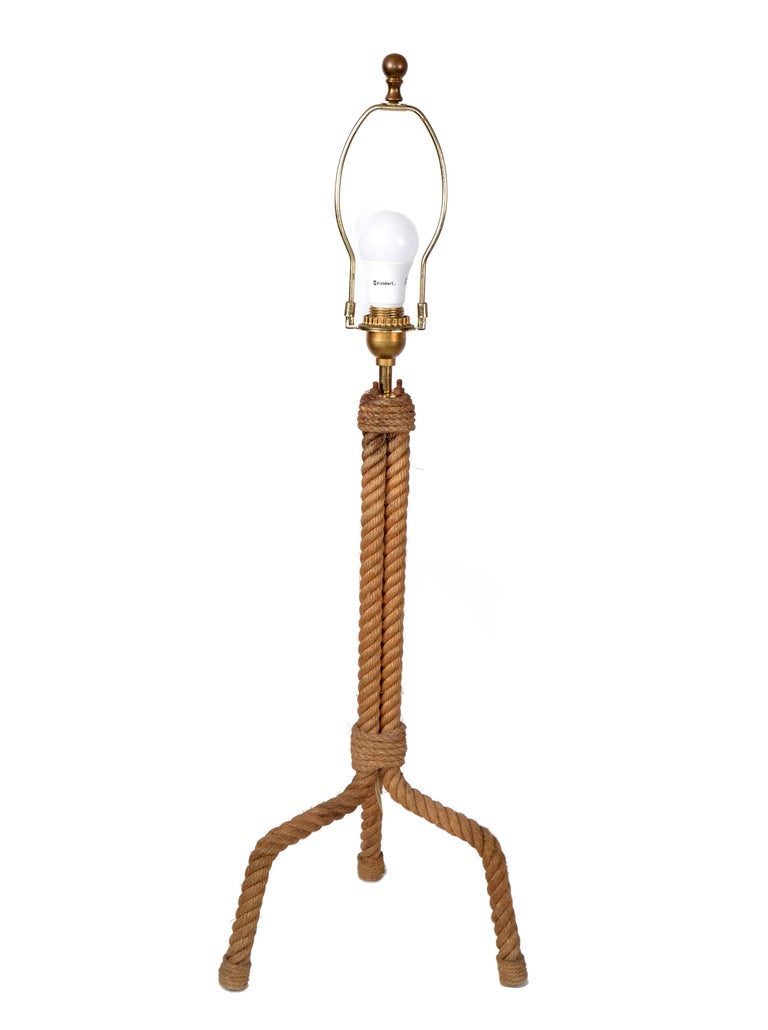 Hand-Crafted French Mid-Century Modern Audoux Minet Rope Table Lamp