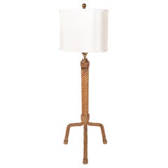 French Mid-Century Modern Audoux Minet Rope Table Lamp