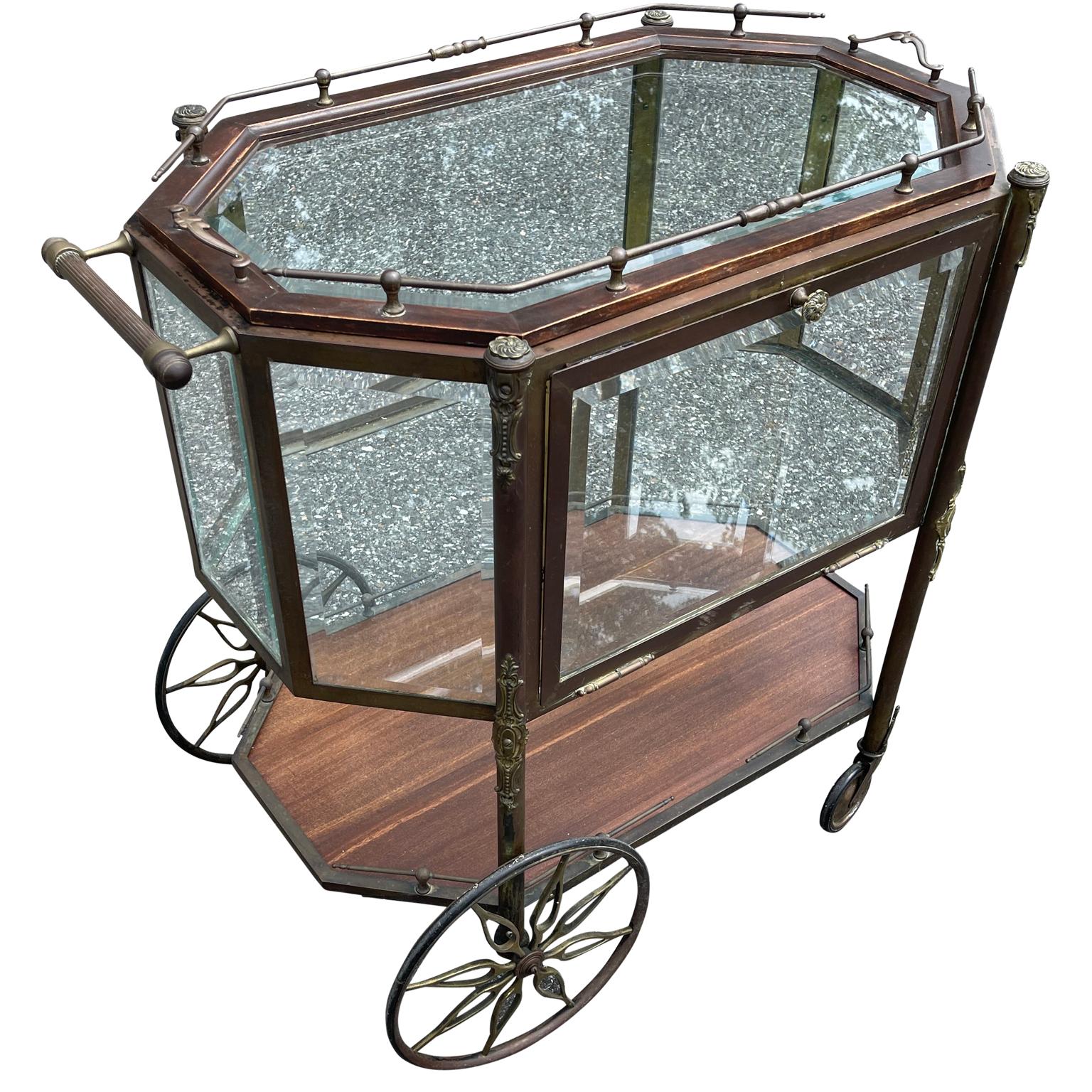 French Mid-Century Modern Bar or Pastry Cart, circa 1940's In Good Condition In Haddonfield, NJ