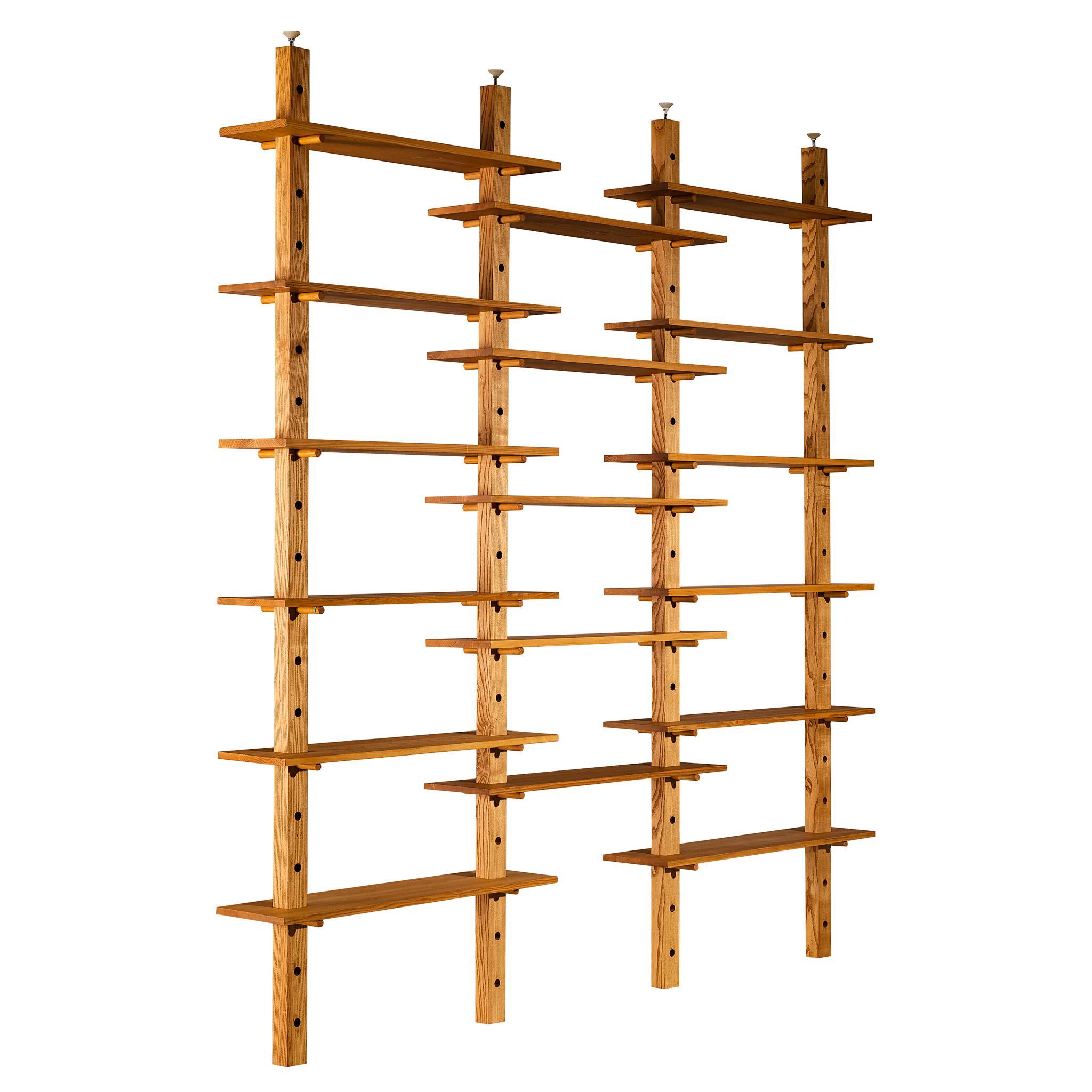 French Mid-Century Modern Bookcase in Solid Ash