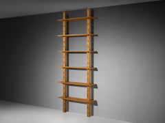 French Mid-Century Modern Bookcase or Shelf Unit in Solid Ash