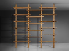 French Mid-Century Modern Bookcase or Shelf Unit in Solid Ash