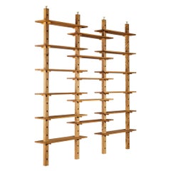 French Mid-Century Modern Bookcase or Shelf Unit in Solid Ash