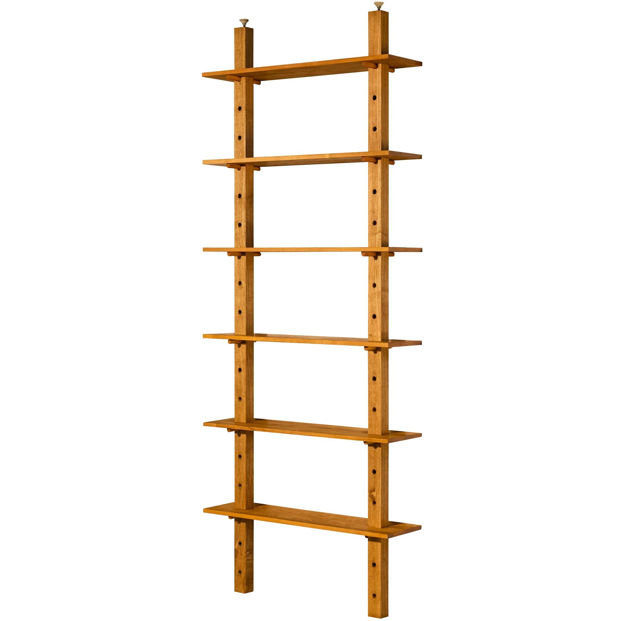 French Mid-Century Modern Bookcase or Shelf Unit in Solid Ash en vente