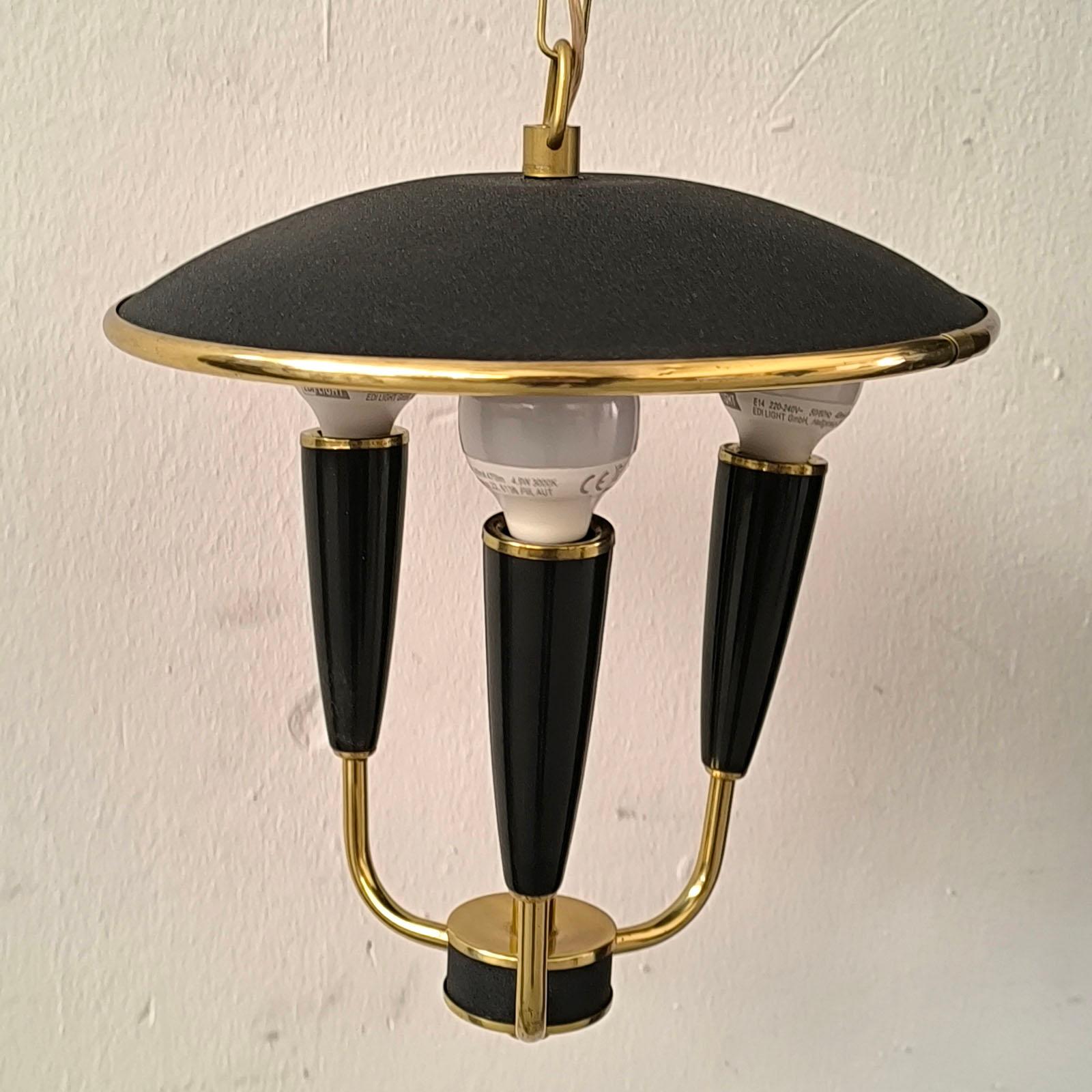 Mid-20th Century French Mid-Century Modern Ceiling Light Attributed to Maison Lunel, 1940s For Sale