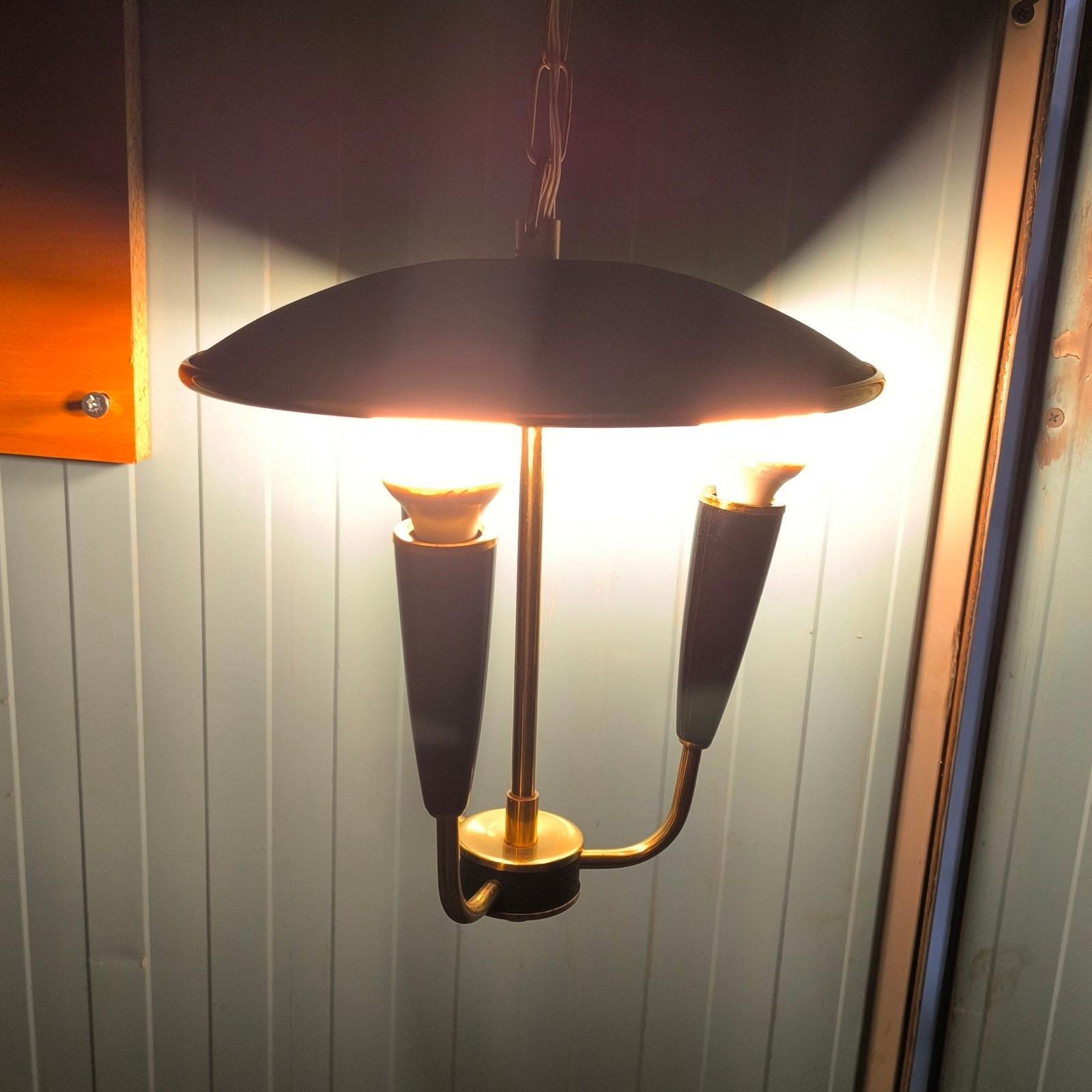 French Mid-Century Modern Ceiling Light Attributed to Maison Lunel, 1940s For Sale 3