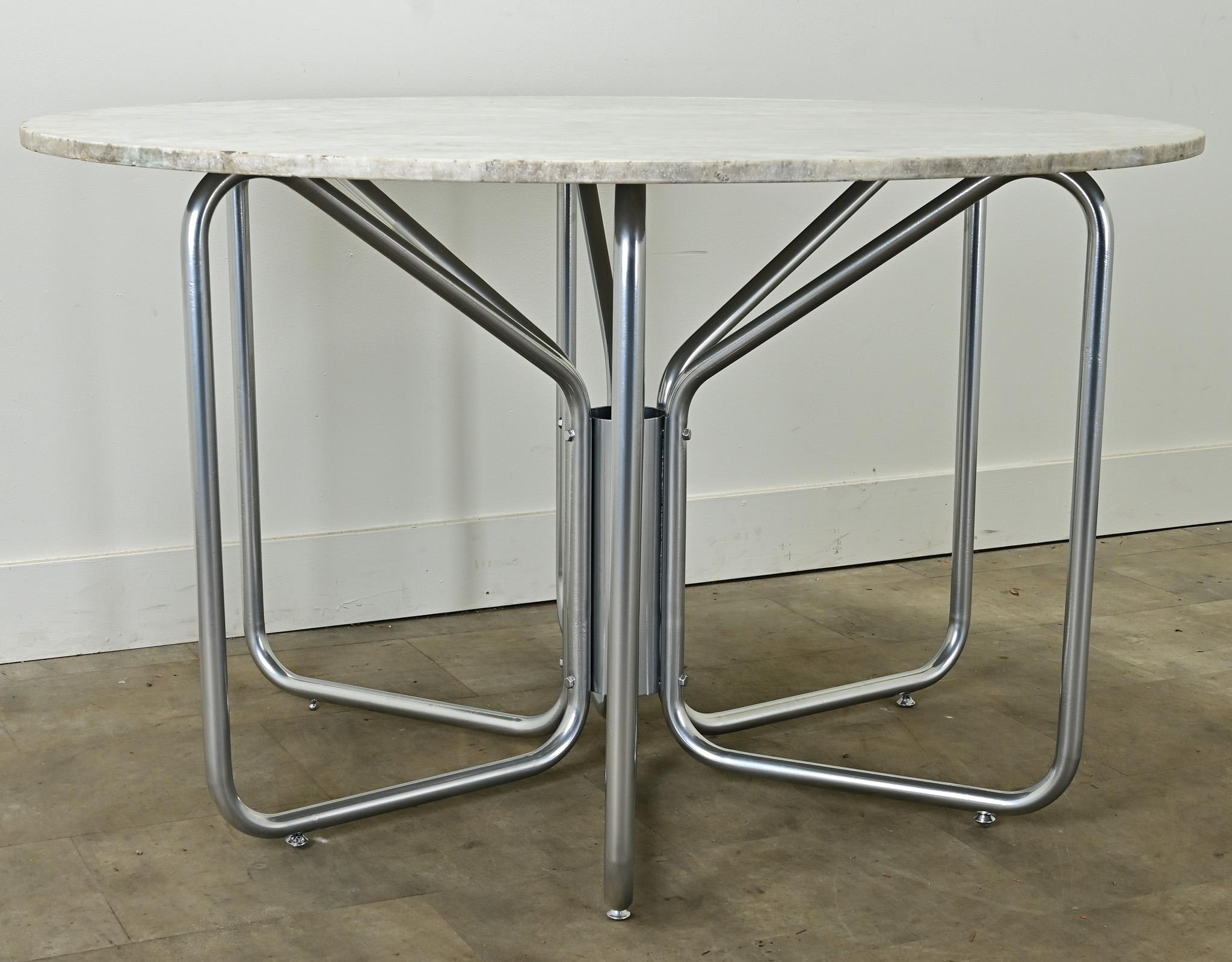 Marbre Table centrale française mi-siècle moderne en vente