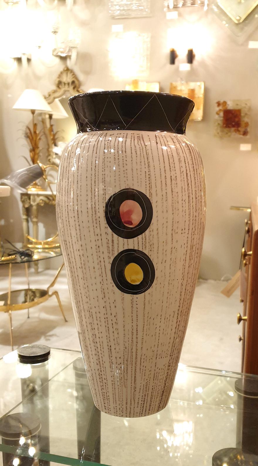Mid Century Modern Ceramic Vase, France In Excellent Condition For Sale In Dallas, TX