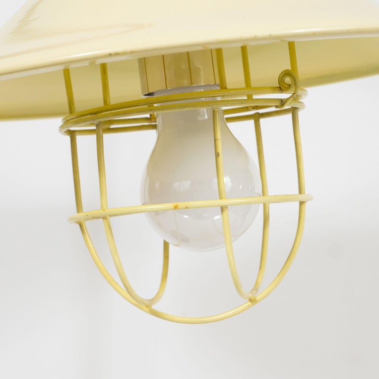 French MidCentury Modern Chrome and Lemon Cream and Black Enamel Table