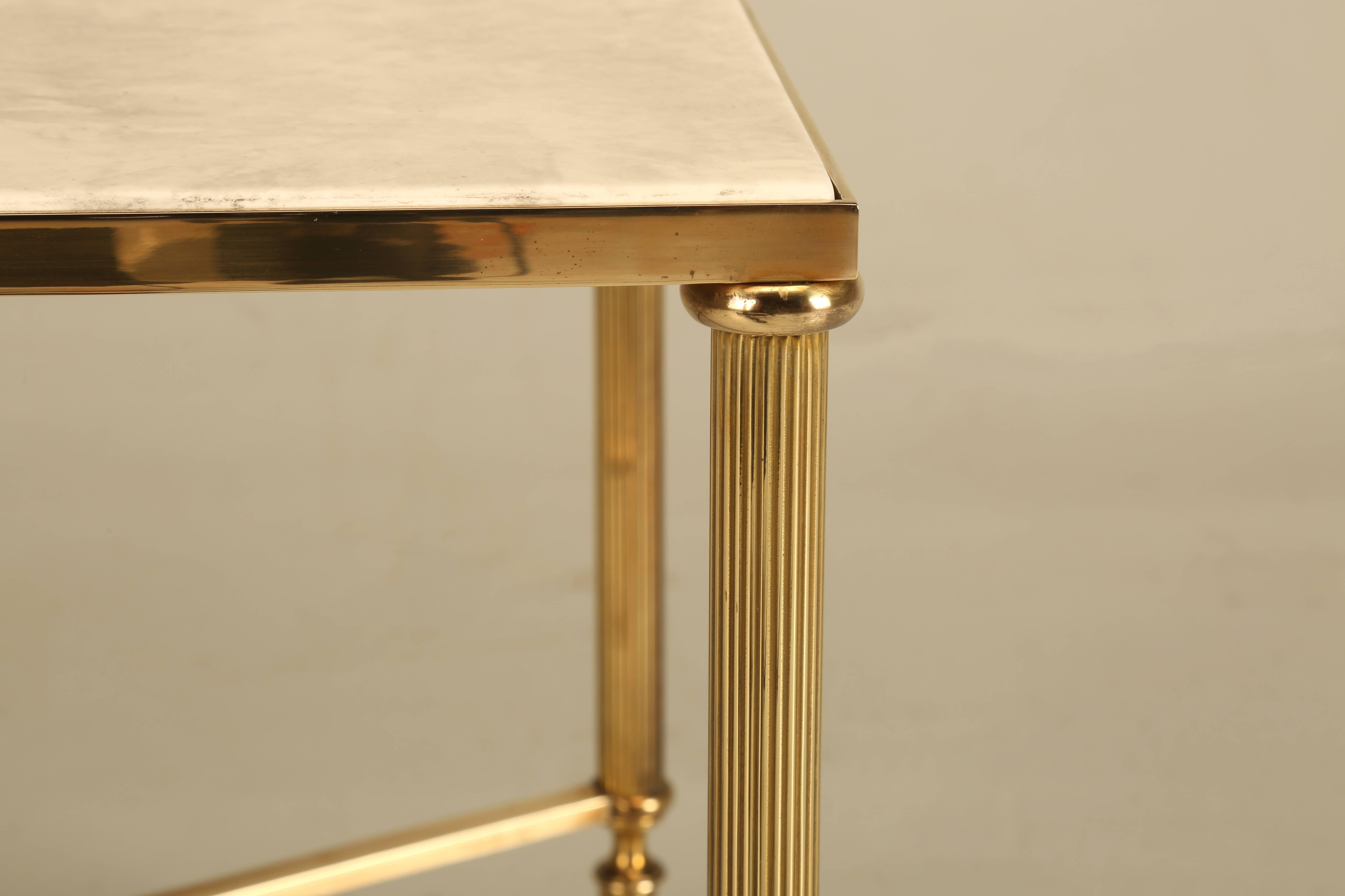 French Mid-Century Modern Coffee or Cocktail Table in Polished Solid Brass 4
