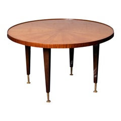 French Mid-Century Modern Coffee Table in Fiddled Sycamore