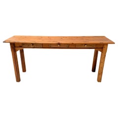 French Mid-Century Modern Console Table with Three Drawers, 1970s