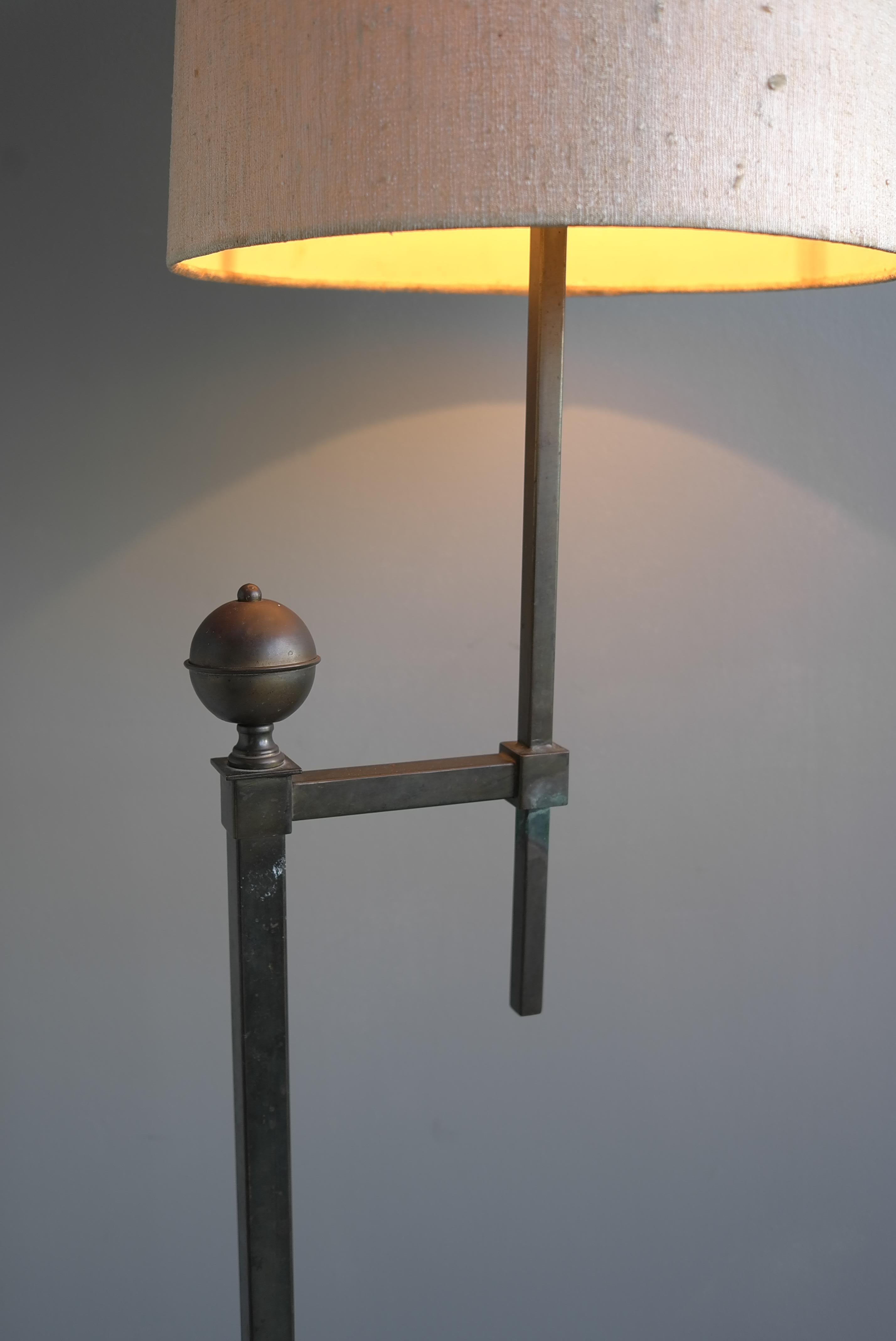 French Mid-Century Modern Copper and steel Patina Floor lamp 1950's For Sale 2