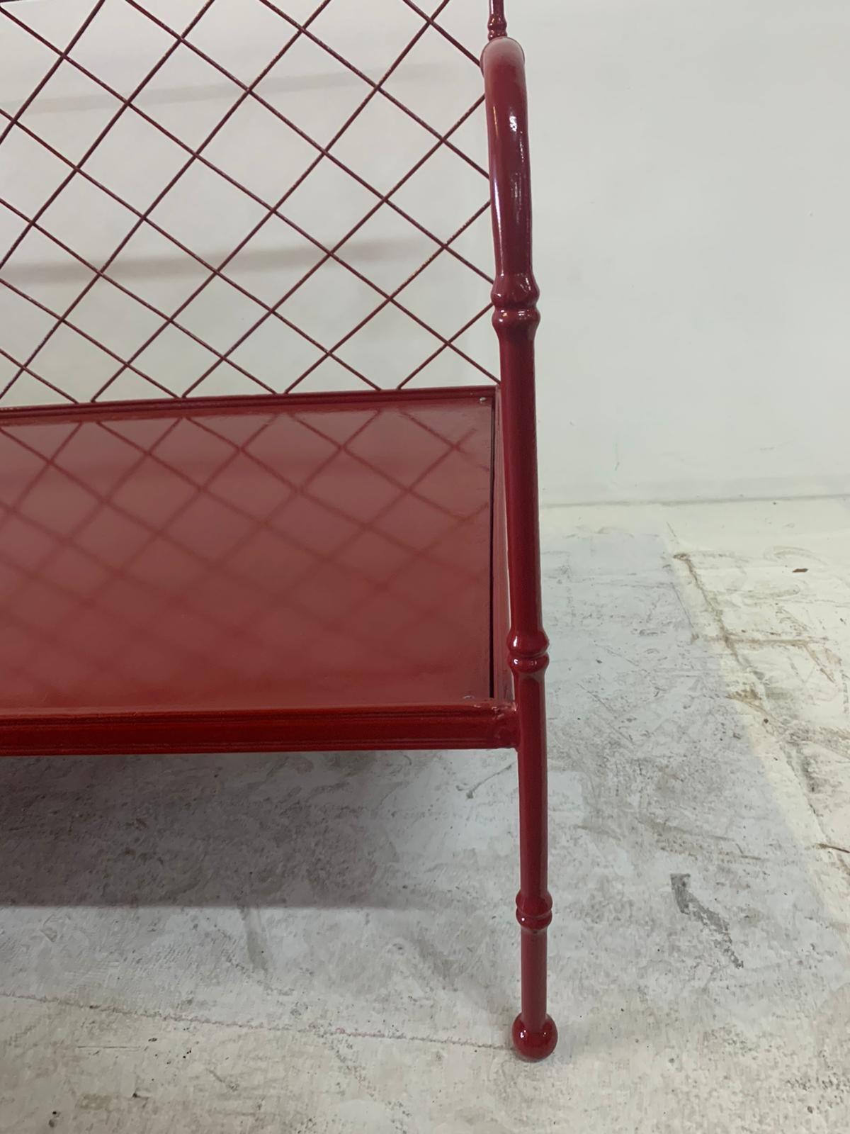 French Mid-Century Modern Lattice-Design Settee 2