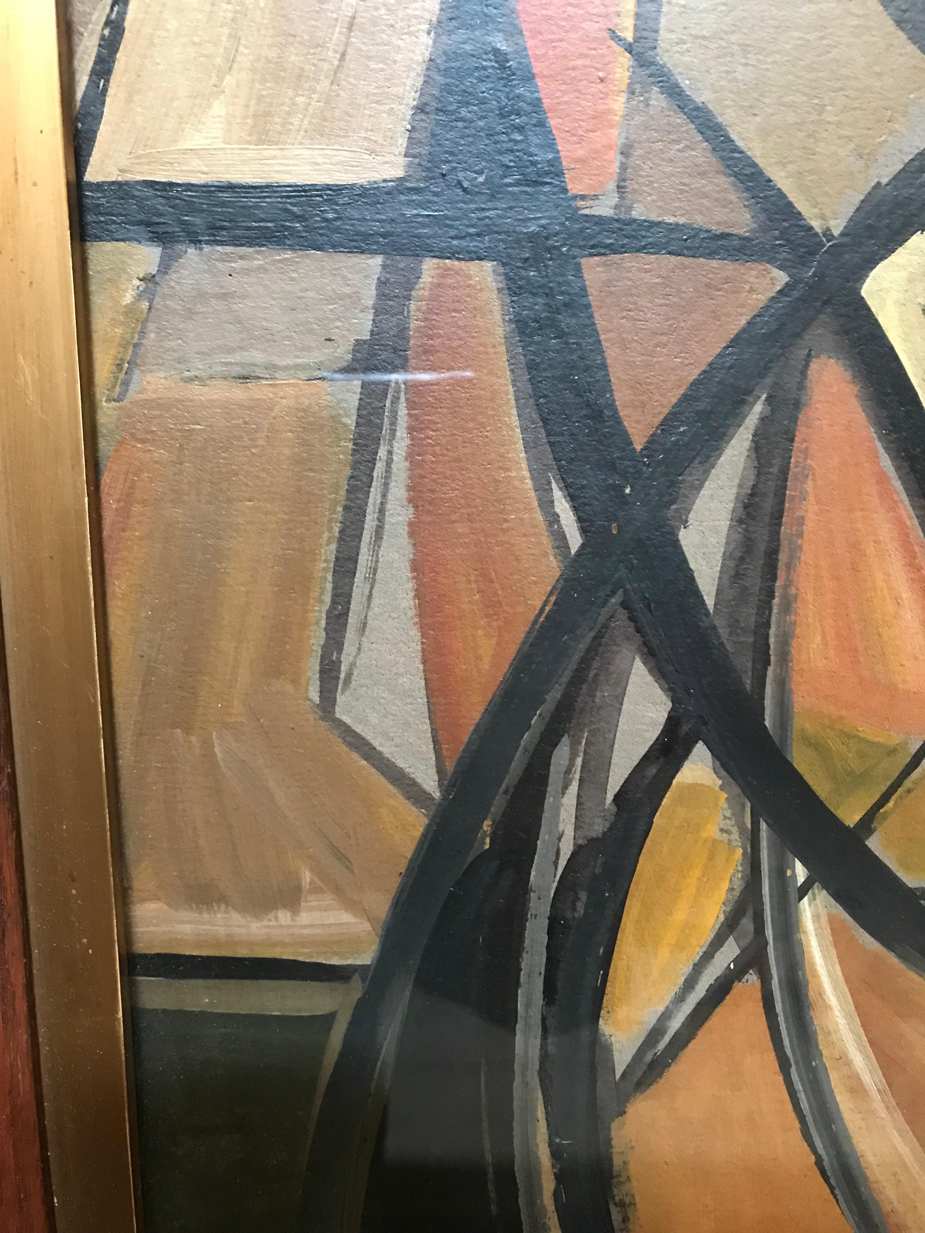 French Mid-Century Modern Cubist Portrait of Woman Painting In Excellent Condition For Sale In Dallas, TX