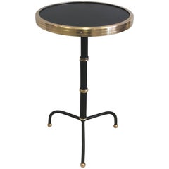French Mid-Century Modern Faux Bamboo Side Table or Gueridon by Jacques Adnet
