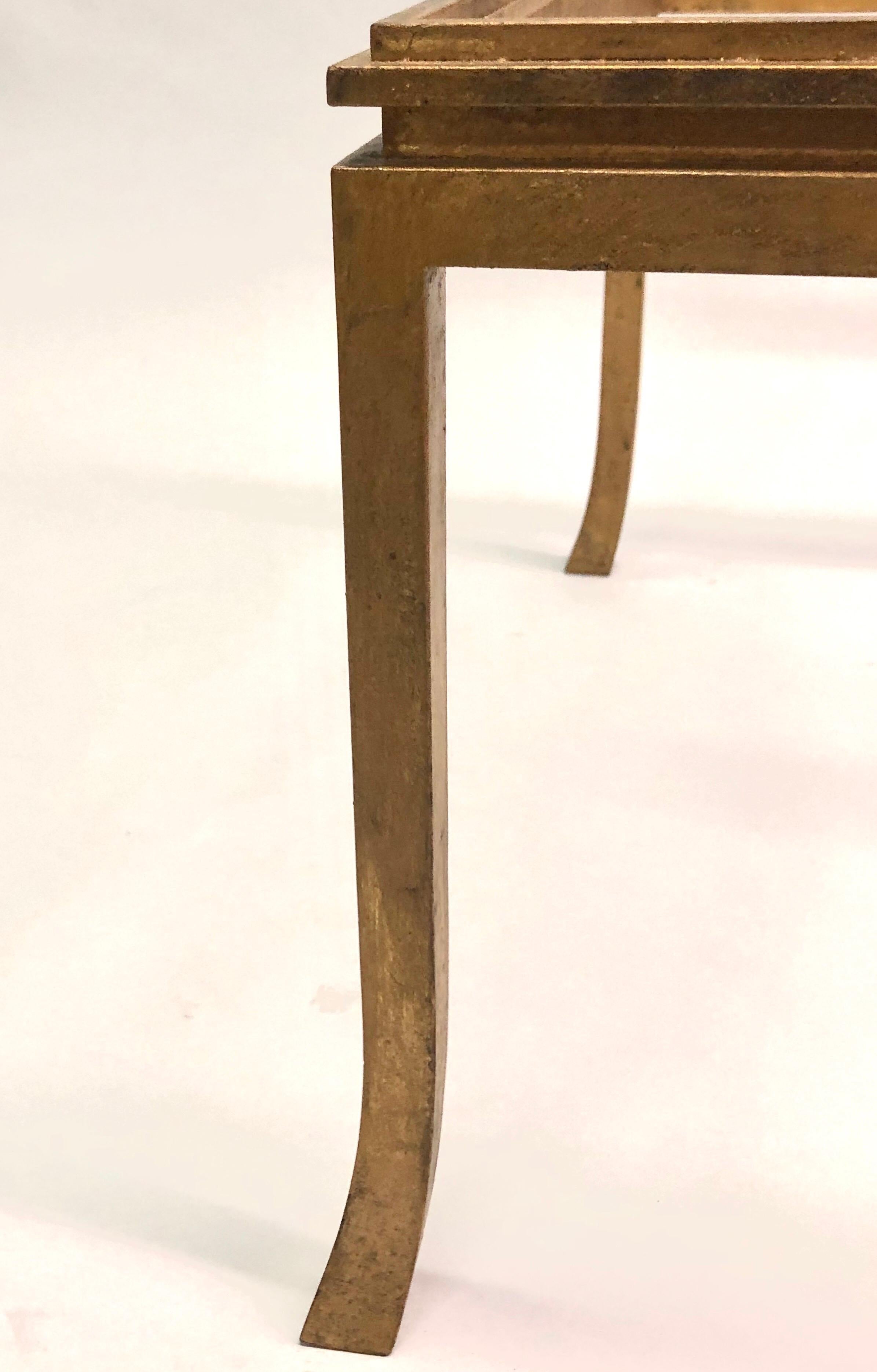 Table basse en fer forgé doré de style français moderne du milieu du siècle dernier, de la Maison Ramsay, 1970 en vente 3