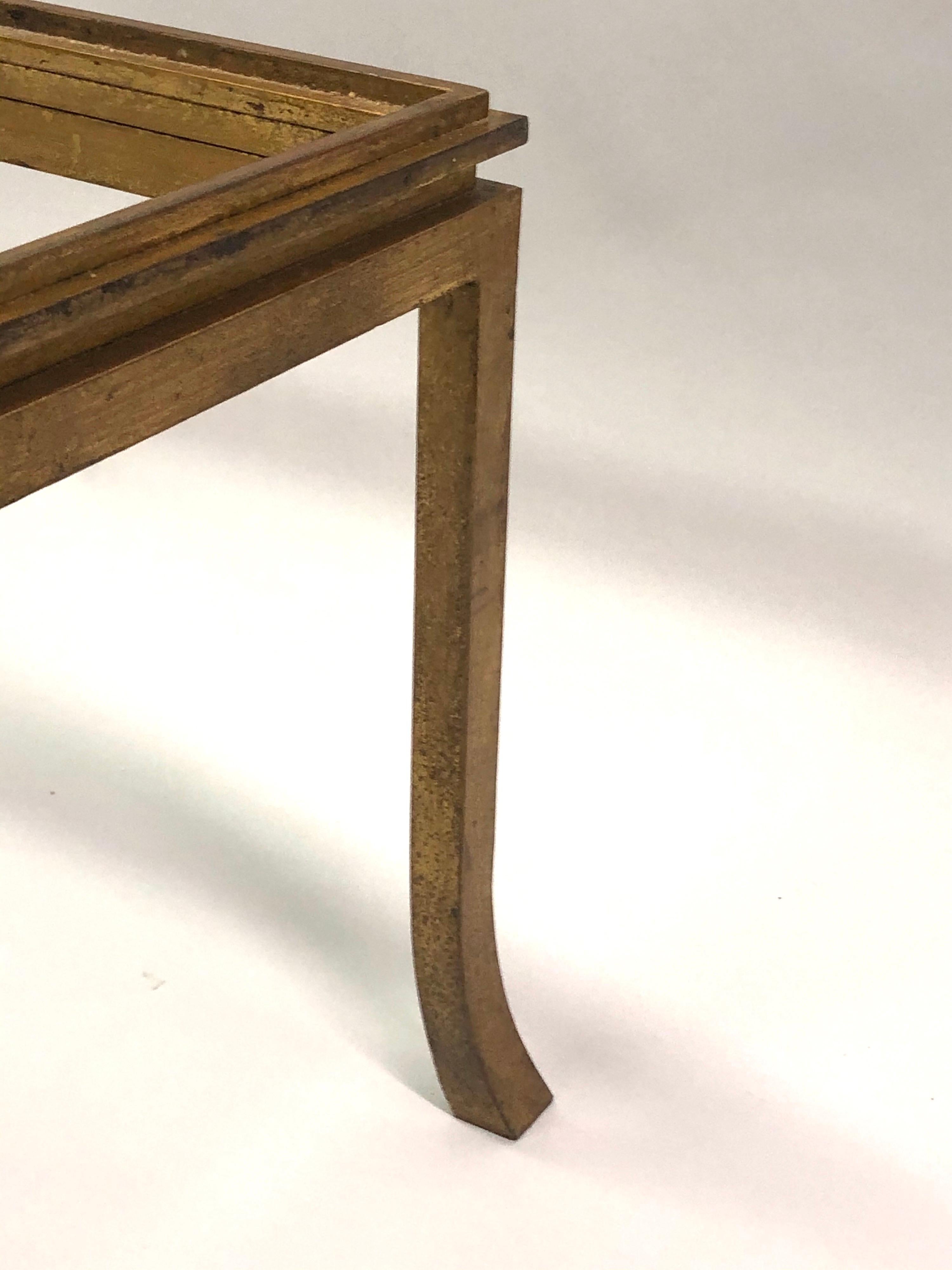 Fer forgé Table basse en fer forgé doré de style français moderne du milieu du siècle dernier, de la Maison Ramsay, 1970 en vente