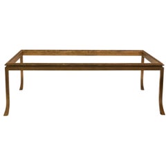 French Mid-Century Modern Gilt Wrought Iron Coffee Table by Maison Ramsay, 1970