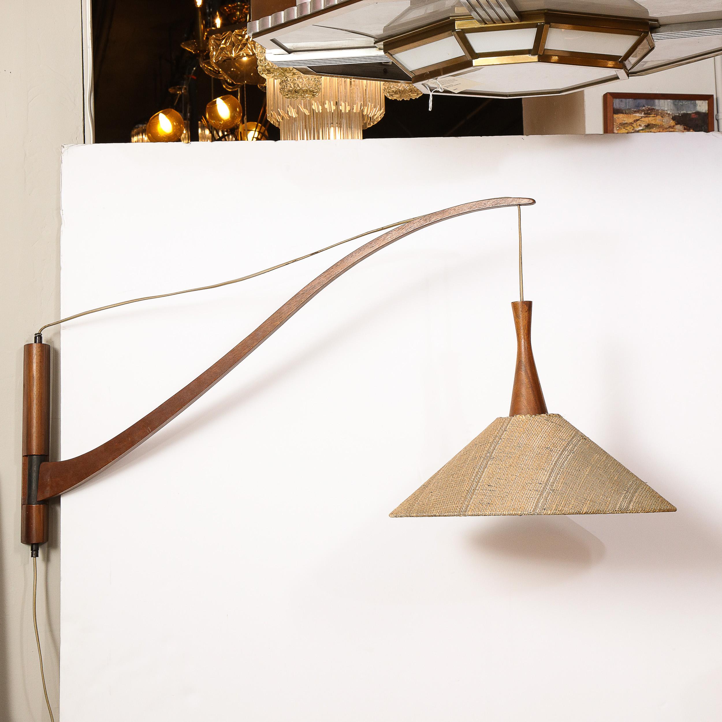mid century swing arm wall lamp