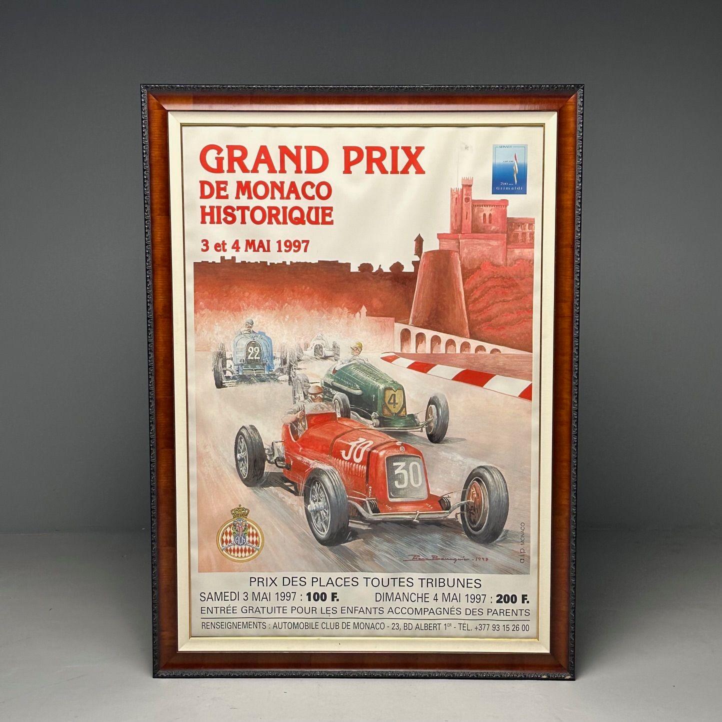 Póster francés de carreras, moderno de mediados de siglo, enmarcado, Gran Premio de Mónaco, 1997

Cartel original de automovilismo de época para el Gran Premio Histórico de Mónaco, que se celebrará los días 3 y 4 de mayo de 1997, con una imagen