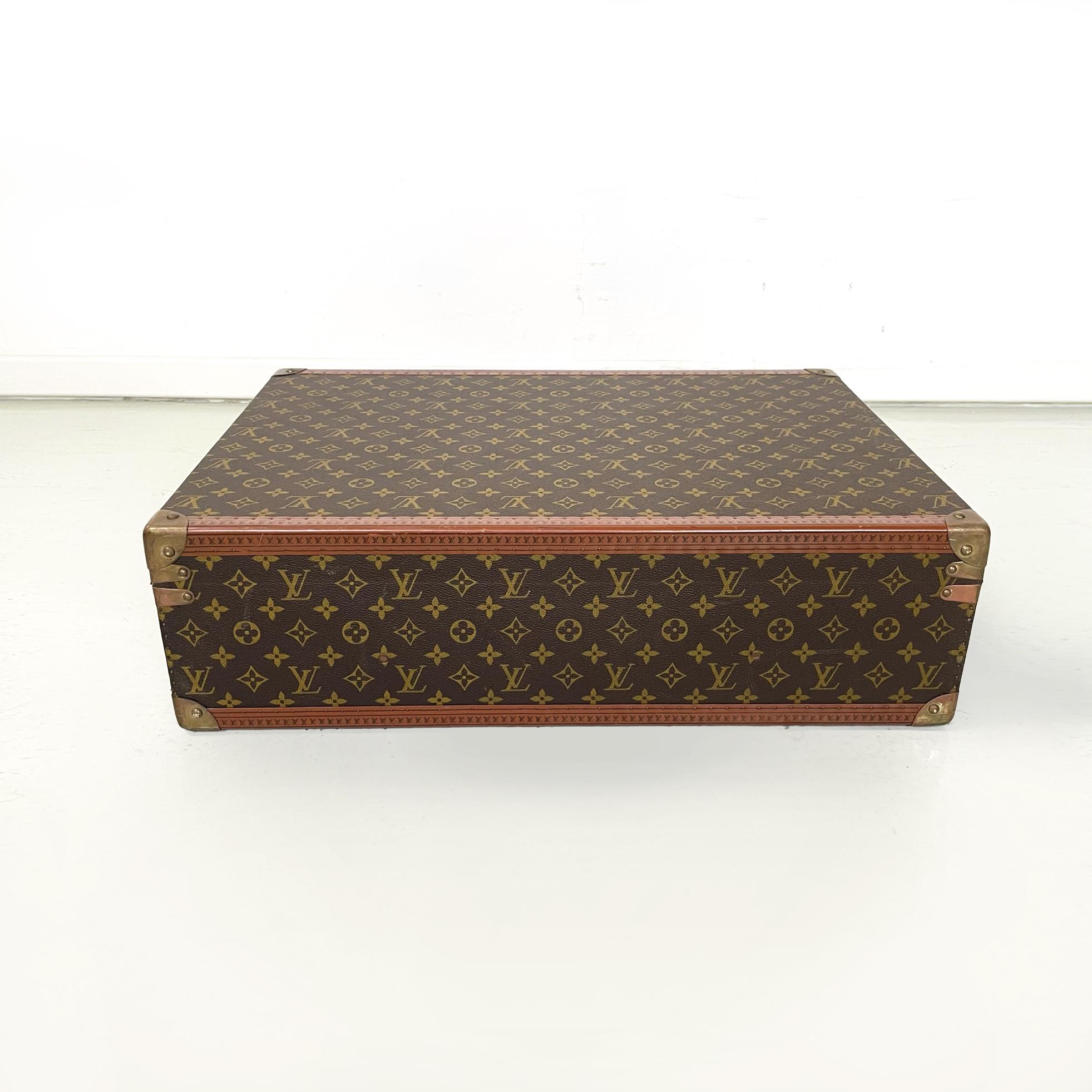 Italian French Mid-Century Modern Luggage Suitcase brown leather by Louis Vuitton 1960s