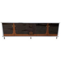 French Mid-Century Modern Macassar Sideboard or Buffet or Crendenzas