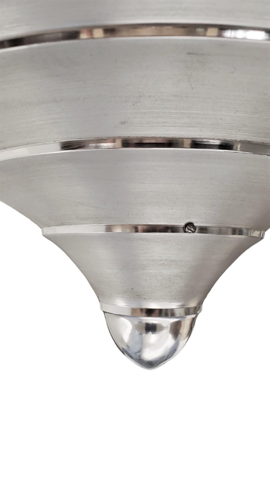 French Mid century Modern metal pendant chandelier by Mazda For Sale 6