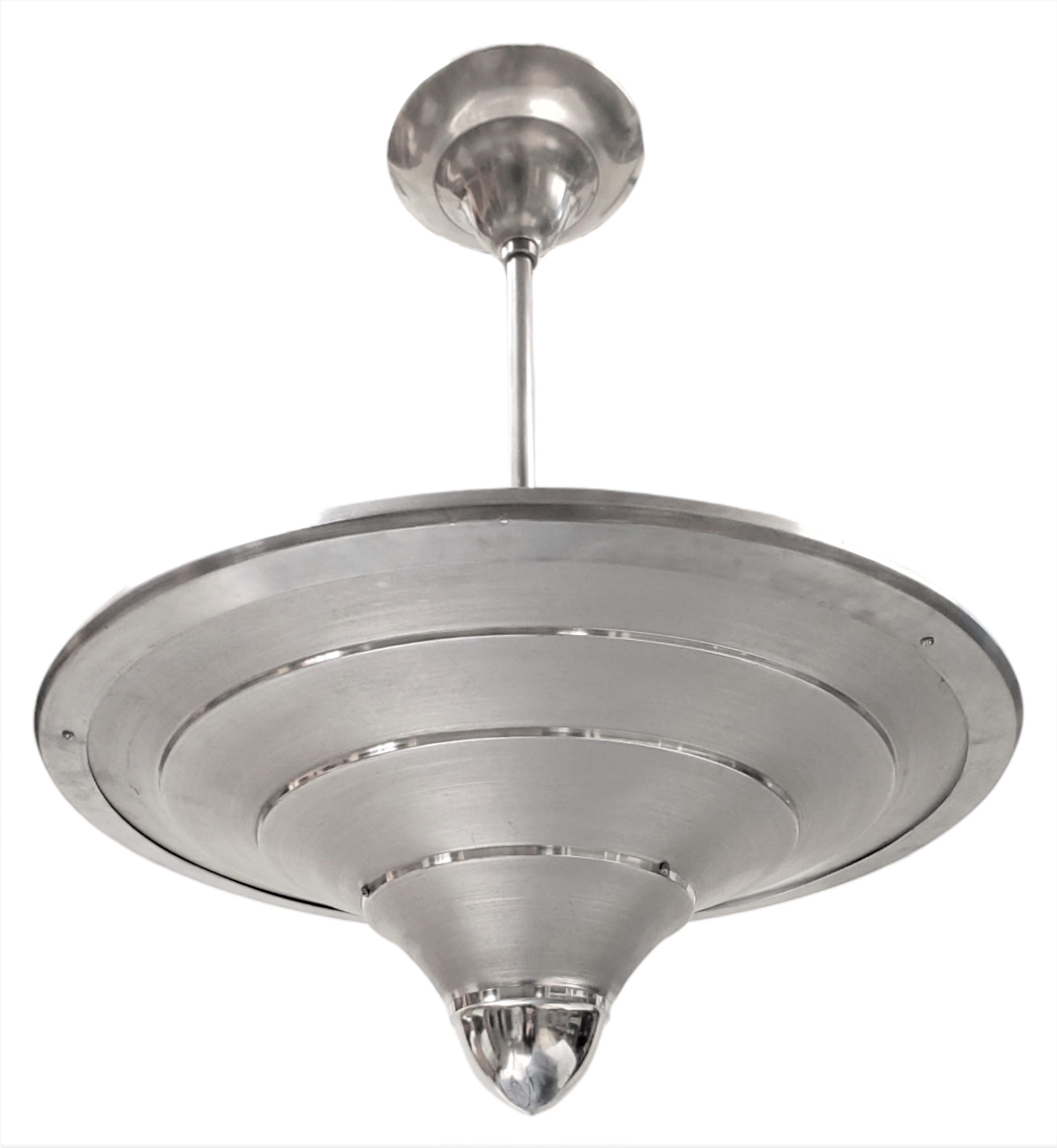 Mid-Century Modern French Mid century Modern metal pendant chandelier by Mazda For Sale