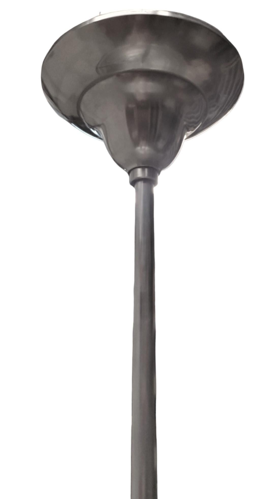 French Mid century Modern metal pendant chandelier by Mazda For Sale 1