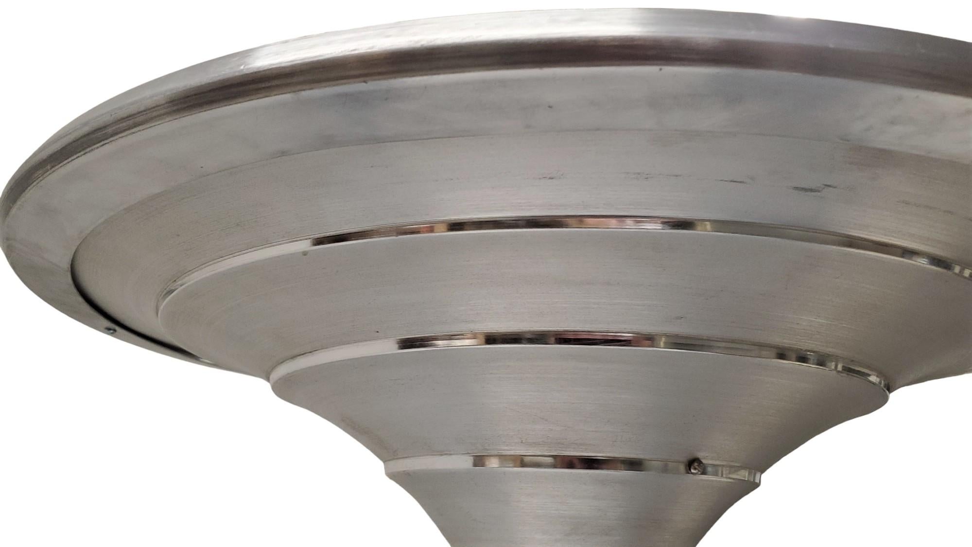 French Mid century Modern metal pendant chandelier by Mazda For Sale 3
