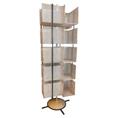 Libreria modulare in metallo traforato in stile Mid-Century Modern francese