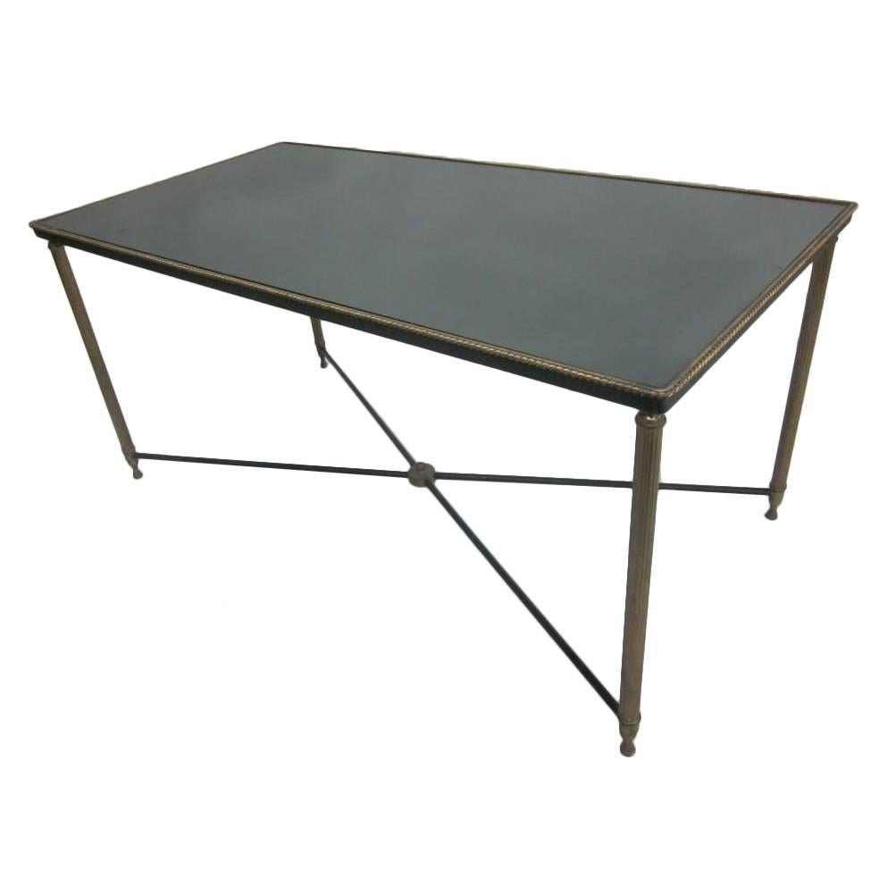 French Mid-Century Modern Neoclassical Cocktail Table, Attr. Maison Jansen For Sale