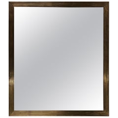 French Mid-Century Modern Neoclassical Gilt Bronze Mirror, Maison Ramsay, 1940